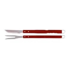 Kit Churrasco 2 Peças Com Faca e Garfo Cabo de Madeira Inox Marca Mor Excelente Qualidade e Original