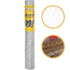 Tela Metalica HEX Para Galinheiro Em Aço Forte Carbono Galvanizada Marca Vonder 50m x 1,80m x BWG 23