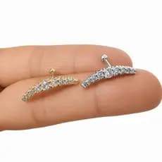 ✨ Piercing Cluster Reto para Orelha | Aço Antialérgico Tifany | Brilho e Conforto (ONP1070) 💎