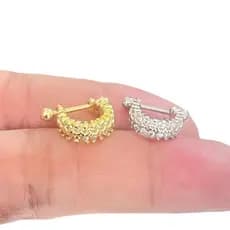 ✨Piercing Argola com Haste para Hélix e Cartilagem Duplo – Aço Antialérgico (ONP1041)💎