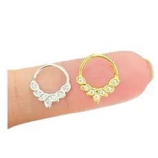 ✨Piercing Argola Torção Indiana para Septo e Daith | Folheado Ouro ou Ródio (ONP200) 👂