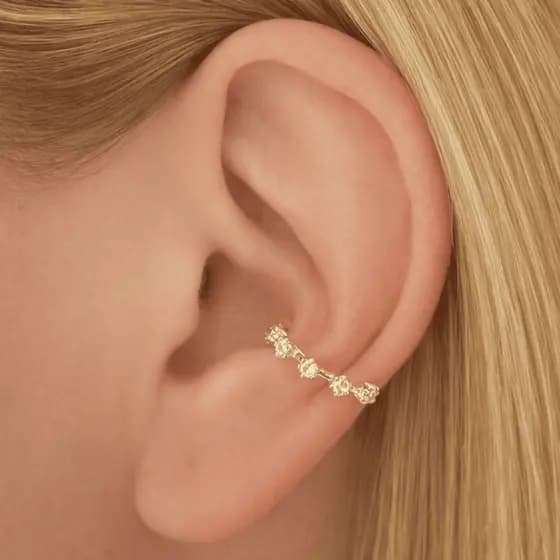 🌟Piercing Conch 5 Pontinhos | Aço Folheado Antialérgico | Conforto e Durabilidade (ONP1526) 👂
