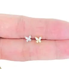 ✨Piercing Reto para Hélix e Tragus | Antialérgico Borboletinha (ONP1114) 👂