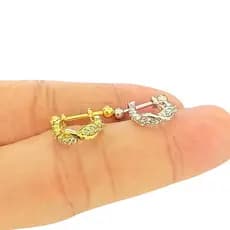 ✨Piercing Argola com Haste para Hélix e Cartilagem Meio Infinito – Aço Antialérgico (ONP1179)💎
