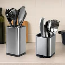 Porta Utensílios Cozinha Inox Sistema Drenagem Água Bancada