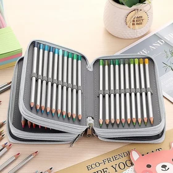 Estojo Escolar/Estojo Box/Estojo De Lápis De Quatro Camadas Com 72 Furos De Cor/Material Escolar