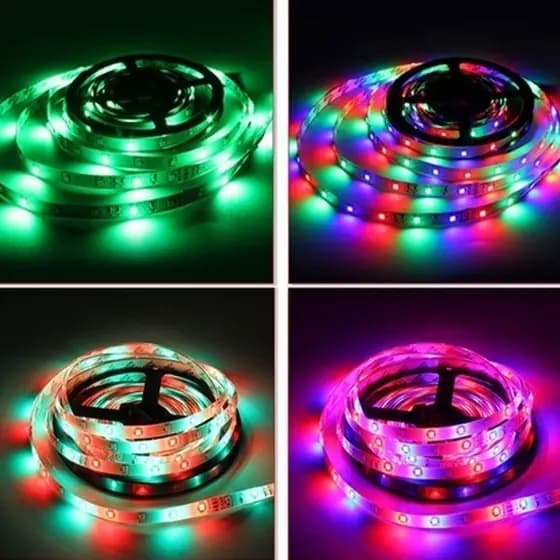 Fita LED RGB 3528 5m 300 LEDs À Prova D'Água Com Controle Remoto Decorativa Para Sanca Sala Quarto Festa Super LED