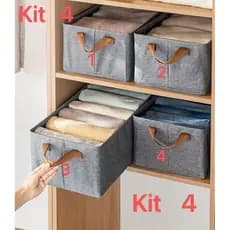 Kit 4   Organizador De Calça Jeans/Organizador De Guarda Roupa Arrumados/Separador De Roupa