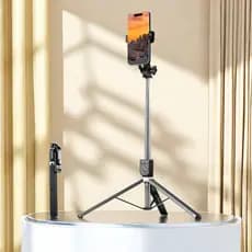 Selfie stick 1.7M de comprimento sem fio Bluetooth tripé portátil retrátil