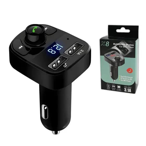 Transmissor FM Bluetooth X8 Carro MP3 Player USB Carregador 3.1A Handsfree