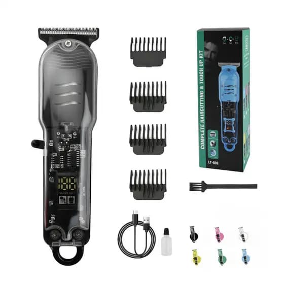 Máquina de Cortar Cabelo Profissional Transparente – | Motor Potente | Bateria 800mAh | USB-C fang