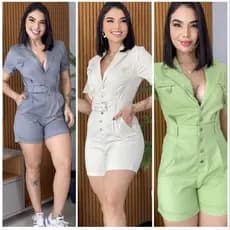 MACAQUINHO BOTOES FAIXA AMARRAÇÃO ELEGANTE CASUAL TENDENCIA VERAO BLOGUEIRA VERDE CINZA AREIA CREME