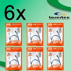 KIT 6 UNIDADES DE CABO REDE CAT.6 5MT PC-ETH6U50BL PATCH CORD Plus cable interface RJ45  externo - PVC
