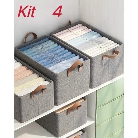 Kit 4   Organizador De Calça Jeans/Organizador De Guarda Roupa Arrumados/Separador De Roupa