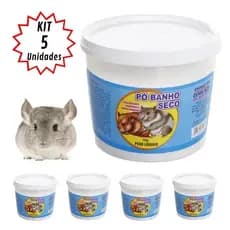 Kit 5 Pó Banho Seco para Chinchila 1kg