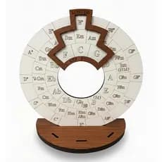 Roda de Quintas Melodia De Acordes Estudo Teoria Musical Madeira Violão + Base