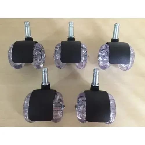 Kit Rodízio 5 Rodinha Silicone Anti Risco P/cadeiras E Gamer
