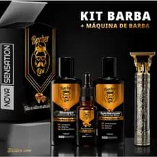 Kit Barba Cheiro De Rico, Balm, Óleo, Shampoo e Maquina De Barbear