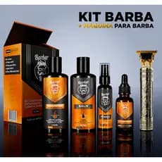 Kit Barba Balm, Shampoo, Óleo e Tônico Presente Namorado Cheiroso Maquina de Barbear