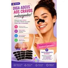 Máscara Adesiva Removedora de Cravos Black Mask Carvão de Bambu Limpeza Profunda Reduz Poros