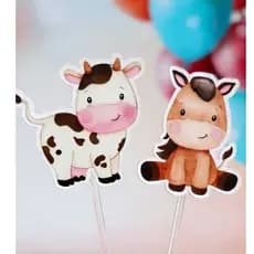 Toppers/Tags Docinho Fazendinha , Animais Aquarela –Topper para Brigadeiro,Festa Infantil, Aniversário, decoração doces