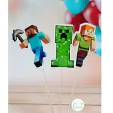 Toppers/Tags Docinho Minecraft –Topper para Brigadeiro,Festa Infantil, Aniversário, decoração doces