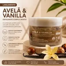 Esfoliante Corporal e Facial Avelã & Vanilla – 240g | Pele Renovada e Hidratada  esfoliante corporal, esfoliante facial,
