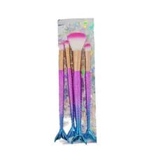 KIT PINCÉIS DE MAQUIAGEM SEREIA PROFISSIONAL (4 PEÇAS)  pincel maquiagem, kit pincéis maquiagem, pincel sereia, pincel