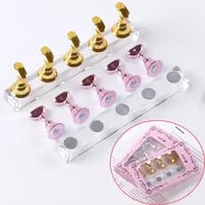 Expositor De 5pcs Suporte Magnético De Prática De Pregos Cristal Acrílico Arte Esmaltes