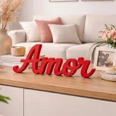 Palavra Decorativa em 3D – Gratidão, Fé, Amor, Família | Decoração para Sala e Estante
