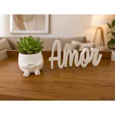 ✨ KIT DECORAÇÃO VASO + LETREIRO AMOR  💕 VASO DECORATIVO / VASO PARA SUCULENTAS/ DECORAÇÃO DE CASA ✨