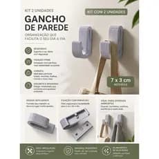 💕💕 Gancho de Parede Minimalista , estilo Japandi– Kit com 2 Unidades | Fixação com Parafuso ou Fita Dupla Face