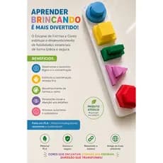 🧩 Brinquedo Educativo de Encaixe – Formas e Cores 🌈Aprender brincando fica muito mais divertido!