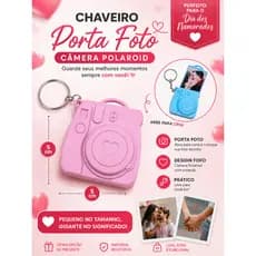 Chaveiro Porta Foto Câmera Polaroid – Presente Criativo para Dia dos Namorados, dia das mães  ❤️