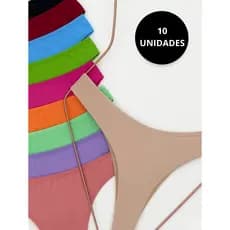 Kit Calcinhas Empina Bumbum Fio Dental Duplo Sem Costura Forro de Algodão Não Marca na Roupa