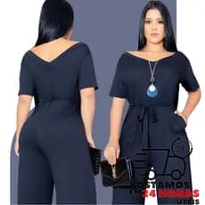 MACACÃO VISCOLYCRA FEMININO PANTALONA TECIDO MALHA LONGO MODA FEMININA