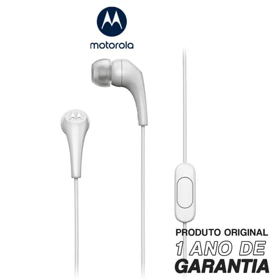 Fone De Ouvido Motorola Earbuds 2-S com Microfone - Branco