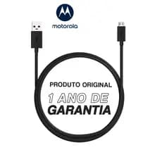 Cabo de Dados e Carga Motorola Moto USB-A para Micro USB 2 Metros Original Preto