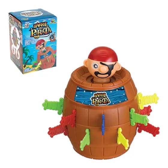 Jogo 16x10 cm Pula Pirata Diversão cm Brinquedo Barril do pirata interativo pais e filhos