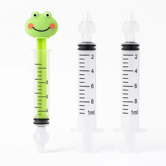 Kit Seringa Lavador Limpador Nasal Macio Ponta Flexível Seringa Sapinho Silicone Catarro Sinusite