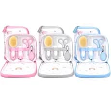 Kit Enxoval Bebê Higiene 5 Peças Completo Estojo Cuidados Cerdas Naturais Infantil Recém Nascido