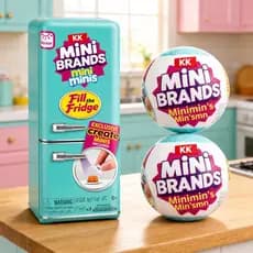 Mini Geladeira  Com Bolas Surpresa Colecionável  Brands Verde e Rosa Faz de Conta Geladeirinha Bebe