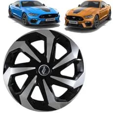 1 Calota Sportiva Modelo Spider Aro 14 polegadas Black/Silver Parafuso