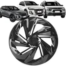 1 Calota Esportiva Modelo Nitro Aro 14 Polegadas Preto Brilhante Universal Elitte 4x100 4x108 5x100