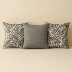 Kit Com 3 Almofadas Cheias 48x48cm Decorativas Lisa e Estampada Com Zíper Invísivel