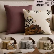 Kit Com 2 Almofadas Cheias Decorativas 48x48cm Com Zíper