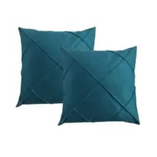 Kit Com 2 Capas de Almofadas Decorativas em Suede Drapeada 45x45cm Sala Sofá