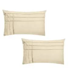 Kit 2 Almofadas Baguete Cheia Silicone  Suede Drapeada II 45x30 cm  Decorativas
