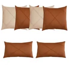 Kit Com 4 Almofadas E 2 Baguetes Cheias Suede Drapeada