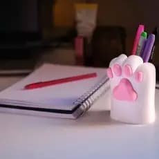 Porta Caneta Porta Lápis De Mesa Pata Gato Animado